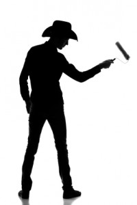 Cowboy builder - silhouette of a decorator/contractor