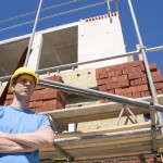 Builder at a construction site