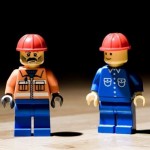 Rogue trader lego men with hard hats