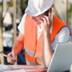Builder on the phone